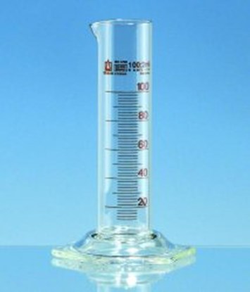 Slika za Measuring cylinders, borosilicate glass 3.3, low form, class B, amber graduations